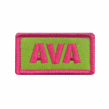 Pink and Green Ava Name Patch - Custom Patch Factory