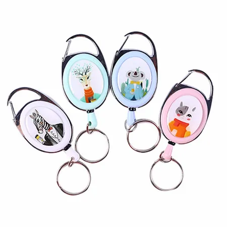 Clip Drawstring Badge Reel Keychain Clip Drawstring Badge Reel Keychain - Custom Patch Factory