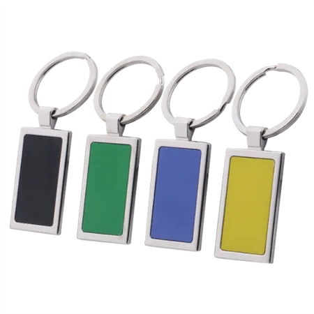 Colored Rectangle Metal Keychain Colored Rectangle Metal Keychain - Custom Patch Factory