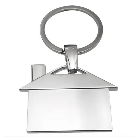 House-Shaped Metal Keychain House-Shaped Metal Keychain - Custom Patch Factory