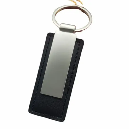 Rectangle Leather & Metal Keychain Rectangle Leather & Metal Keychain - Custom Patch Factory