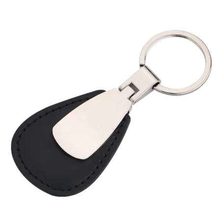 Teardrop Leather & Metal Keychain Teardrop Leather & Metal Keychain - Custom Patch Factory