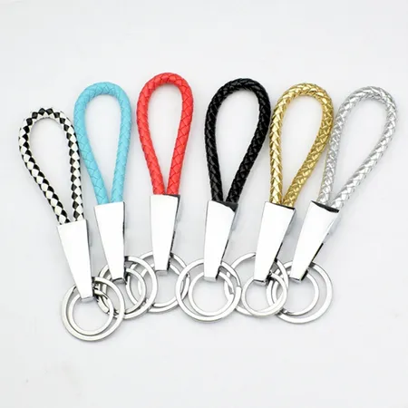 Braided Leather & Metal Keychain Braided Leather & Metal Keychain - Custom Patch Factory