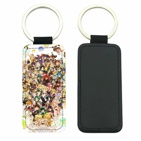 Curved Rectangle Leather Keychain Curved Rectangle Leather Keychain - Custom Patch Factory