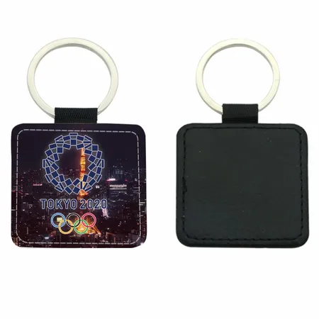 Square Leather Keychain Square Leather Keychain - Custom Patch Factory