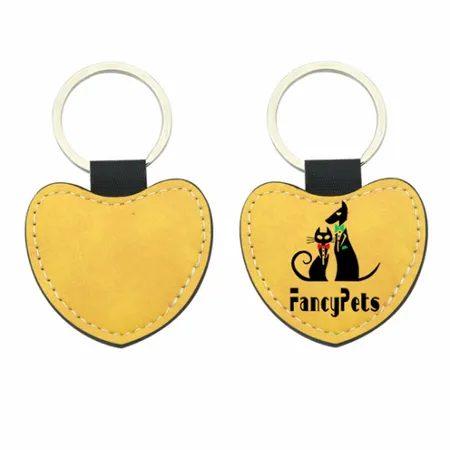 Full-Color Heart Leather Keychain Full-Color Heart Leather Keychain - Custom Patch Factory