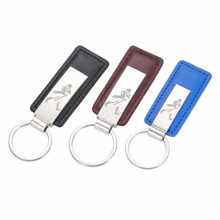 Classic Metal & Leather Keychain Classic Metal & Leather Keychain - Custom Patch Factory