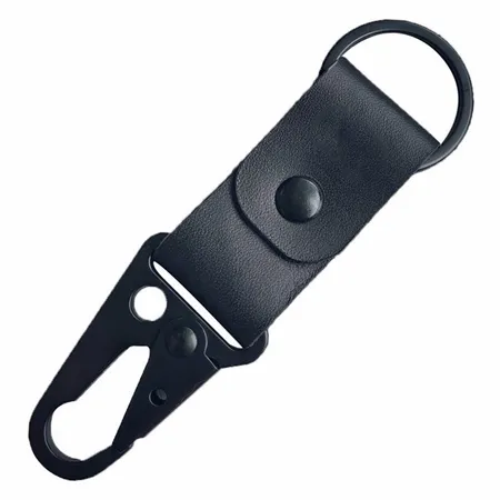 Leather Button Keychain Leather Button Keychain - Custom Patch Factory