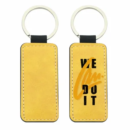Full-Color Rectangle Leather Keychain Full-Color Rectangle Leather Keychain - Custom Patch Factory