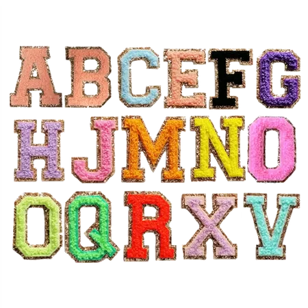 Chenille Letters with Metallic Backing - Custom Patch Factory