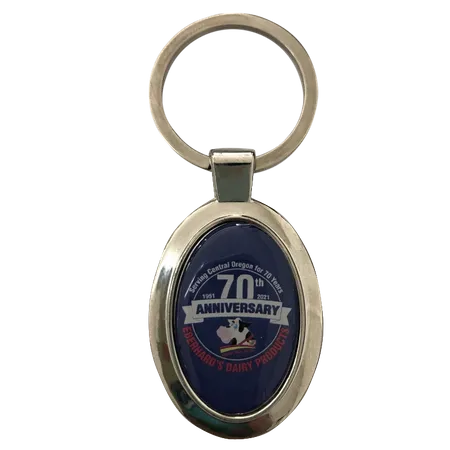 Durable Epoxy Oval Metal Keychain Durable Epoxy Oval Metal Keychain - Custom Patch Factory