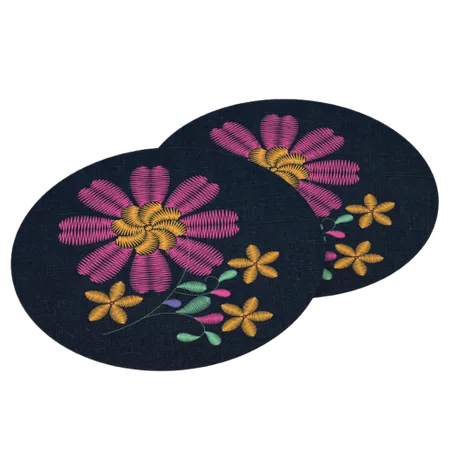 Cotton & Linen Embroidered Coasters - Custom Patch Factory
