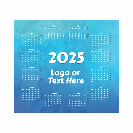 Light Blue Calendar Mouse Pad - Custom Patch Factory