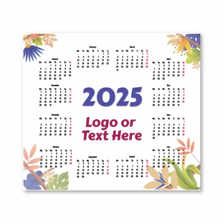 Floral Mouse Pad with Calendar - Custom Patch Factory