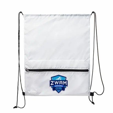 Zip Pocket Drawstring Bag Zip Pocket Drawstring Bag - Custom Patch Factory