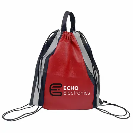 Reflective Side-Strip Drawstring Bag Reflective Side-Strip Drawstring Bag - Custom Patch Factory