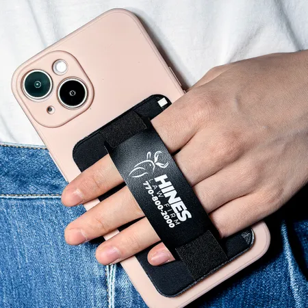 Leather Phone Wallet with Hand Grip - Custom Patch Factory