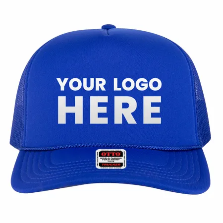 OTTO Cap 3932-1 5 Panel High Crown Polyester Foam Front Mesh Back Trucker Hat - Custom Patch Factory