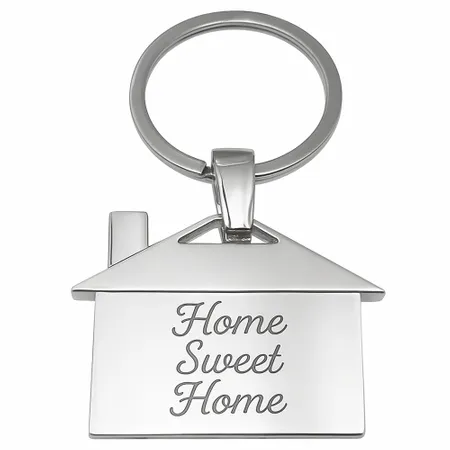 House-Shaped Metal Keychain - Custom Patch Factory