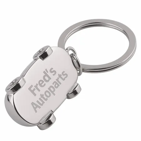 Intricate Car-shaped Metal Keychain - Custom Patch Factory