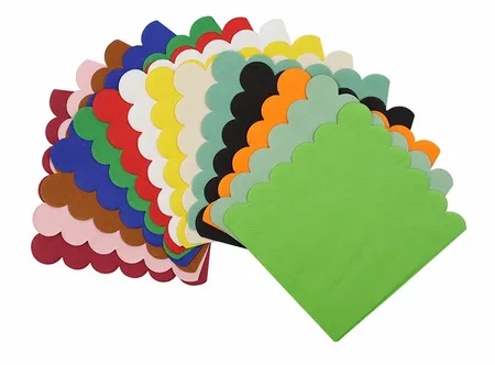 Scallop Foil Stamped Napkins - Custom Patch Factory