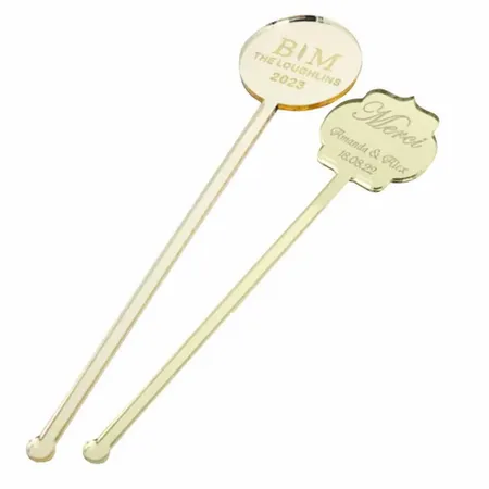 Metallic Acrylic Stir Sticks - Custom Patch Factory