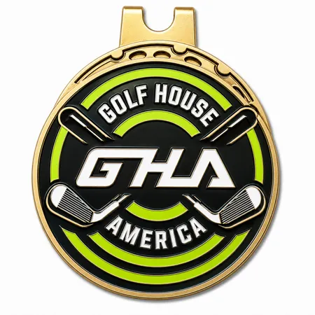 Soft Enamel Golf Ball Marker with Hat Clips - Custom Patch Factory