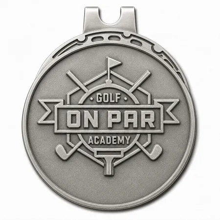 Die Struck Golf Ball Marker with Hat Clips - Custom Patch Factory