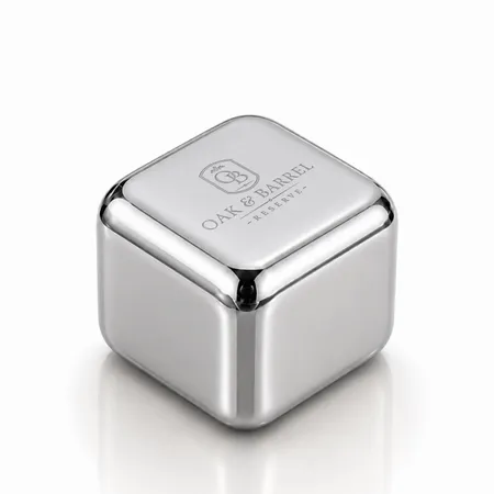 Silver Stainless Steel Ice Cubes - Custom Patch Factory