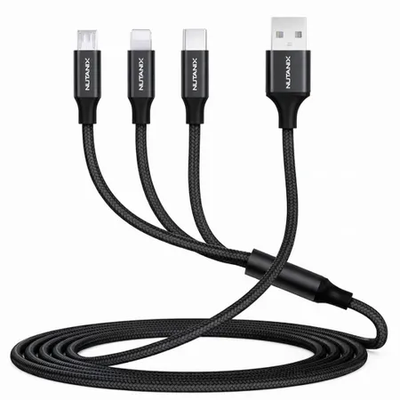 Nylon Braided 3-in-1 Charging Cables - Custom Patch Factory