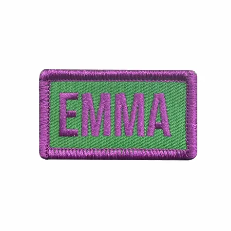 Purple and Green Emma Name Patch - Custom Patch Factory