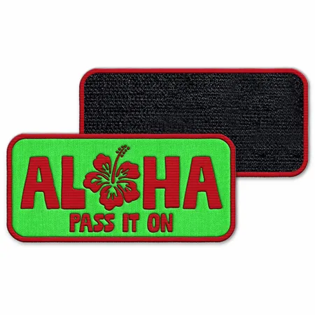 Rectangle Aloha Velcro Patch - Custom Patch Factory