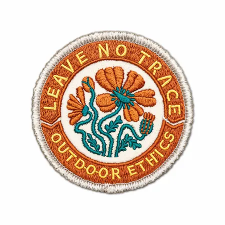 Round Leave No Trace Iron On Patch - Custom Patch Factory