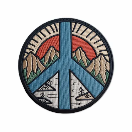 Round Natural Peace Iron On Patch - Custom Patch Factory