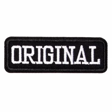 White and Black Original Vest Patch - Custom Patch Factory