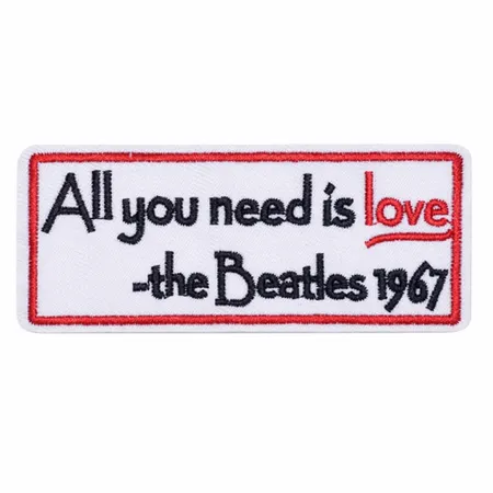 White and Red All You Need is Love Vest Patch - Custom Patch Factory