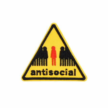 Yellow and Black Antisocial Patch - Custom Patch Factory