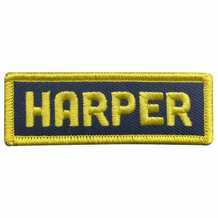 Yellow and Navy Harper Name Patch - Custom Patch Factory