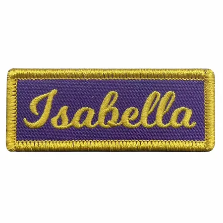 Yellow and Purple Isabella Name Patch - Custom Patch Factory