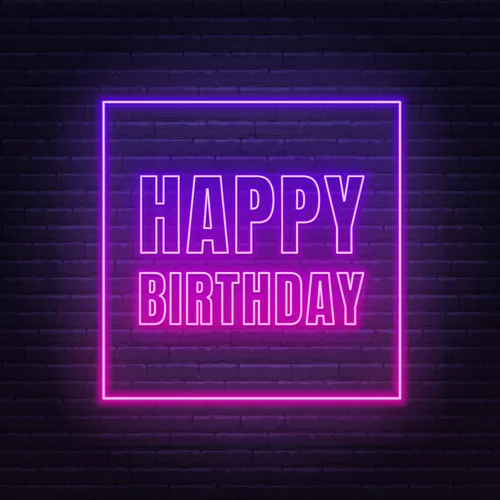Happy Birthday Framed Neon Sign - Custom Patch Factory