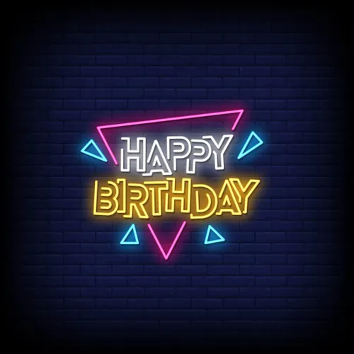 Angles Happy Birthday Neon Sign - Custom Patch Factory