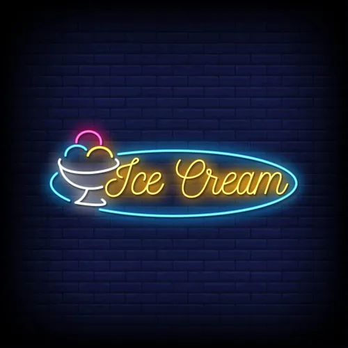 Ice Cream Shop Neon Sign - Custom Patch Factory