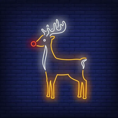 Cute Reindeer Neon Sign - Custom Patch Factory