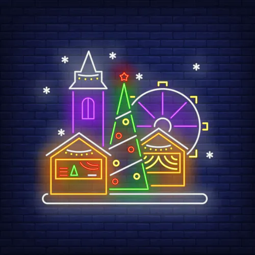 Christmas Fun Fair Neon Sign - Custom Patch Factory