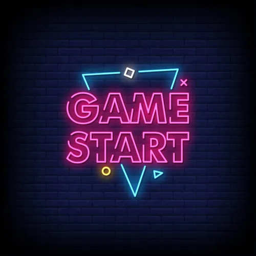 Game Start Neon Sign - Custom Patch Factory
