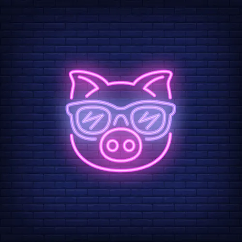 Cute Cartoon Pink Pig Sunglasses Neon Sign - Custom Patch Factory