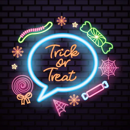 Cutie Trick Or Treat Neon Sign - Custom Patch Factory