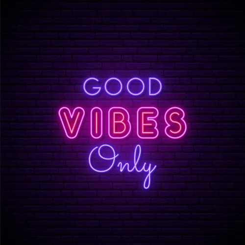 Pink & Purple Good Vibes Only Neon Sign - Custom Patch Factory