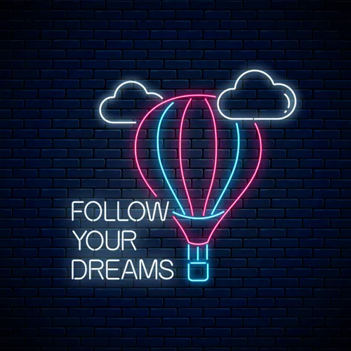 Follow Your Dreams With Hot Air Balloon Neon Sign - Custom Patch Factory