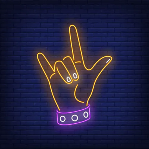 Rock Gesture Neon Sign - Custom Patch Factory
